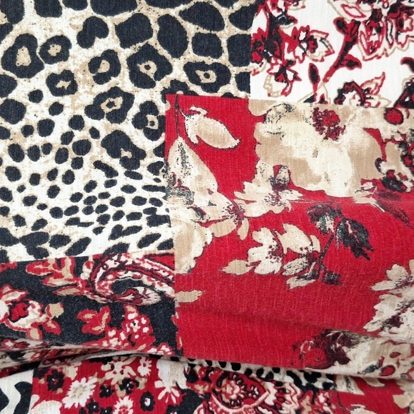 Multiples Multicolor Paisley Floral Animal Print Mobwife Bohemian Blouse Size S - Picture 6 of 11